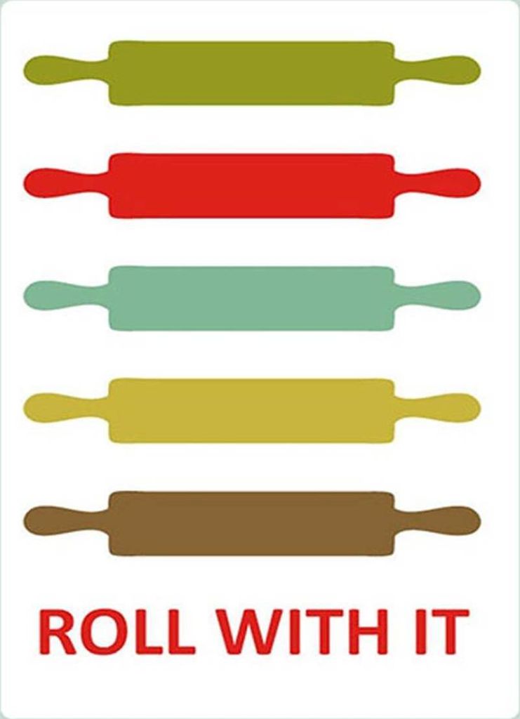 vianmo Holzschild 40x30 cm Küche Nudelholz Rolling pin roll with