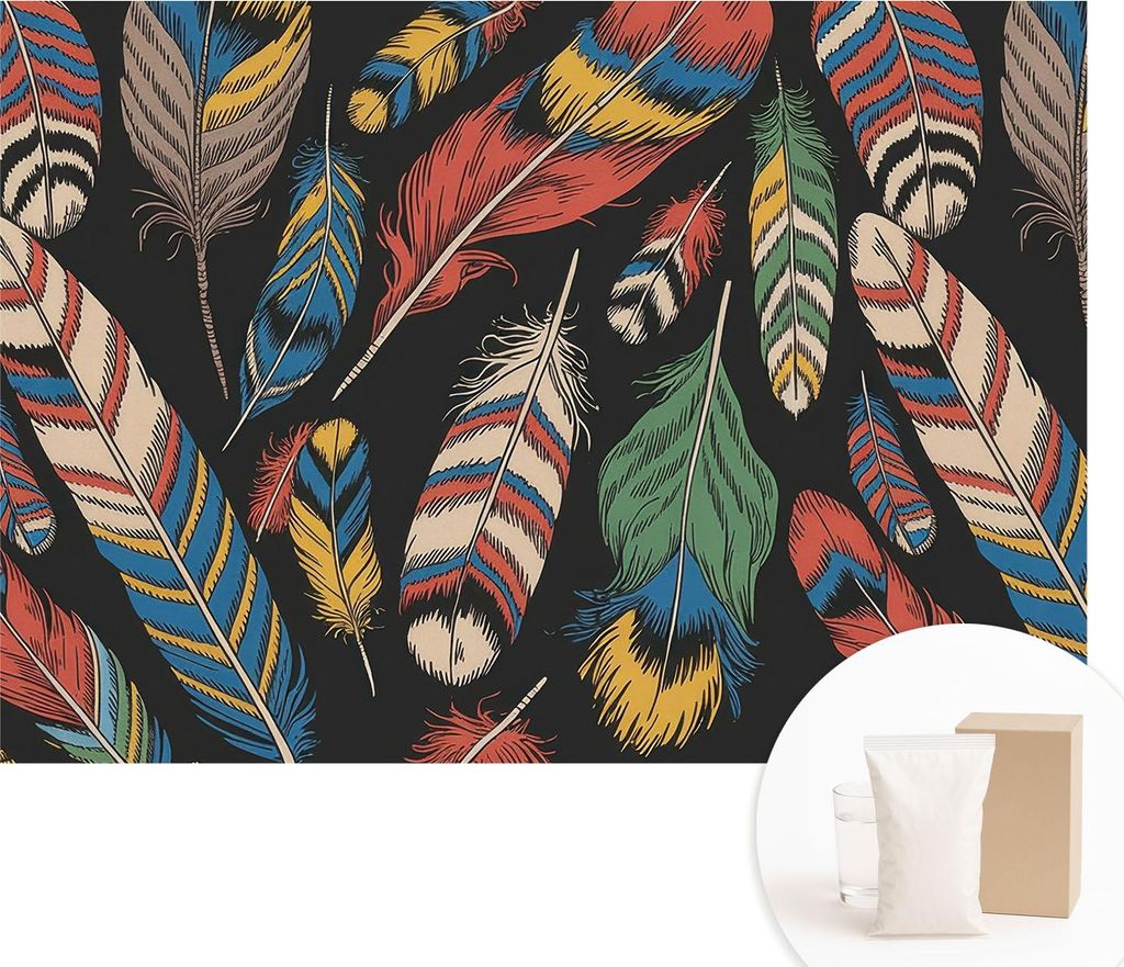 Fototapete - Wandbilder für Wohnzimmer - 208x146 cm - Dekorative Wandfolie - Modernes Design für Wanddekoration - Tapeten für Innenräume - Bunt...