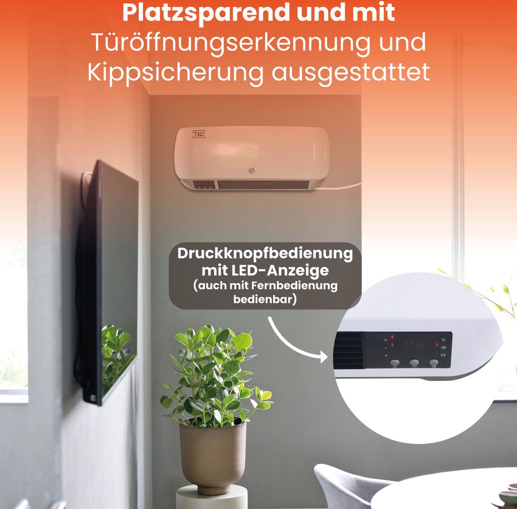 QLT 2-in-1-Wandheizung - Elektrische und keramische Heizung Produktbild 6