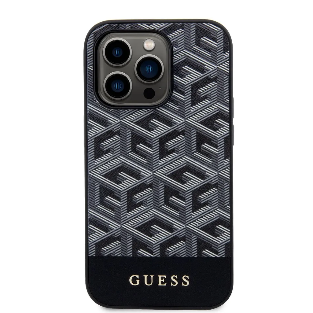 Custodia iPhone 14 Pro Guess G Cube Nera - Accessorio MagSafe Chic - 3