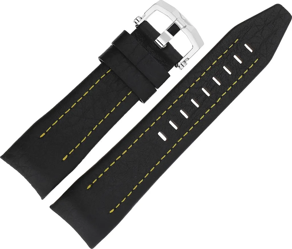 Bracelet de montre Lunokhod A505 en cuir noir pour homme élégant