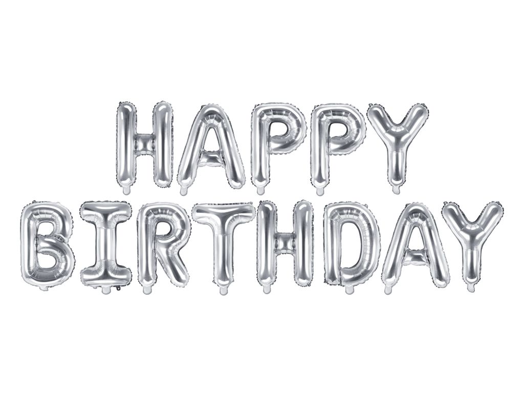 Fóliový nápis balónky narozeniny - HAPPY BIRTHDAY - Obrázek produktu 1