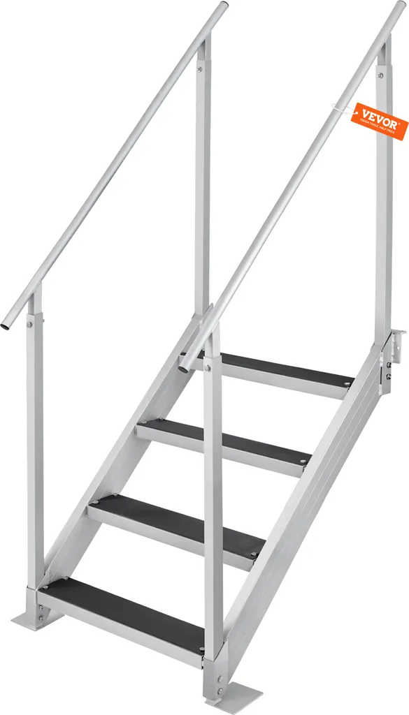 Échelle de bateau robuste 250kg avec 4 marches larges et double rampe