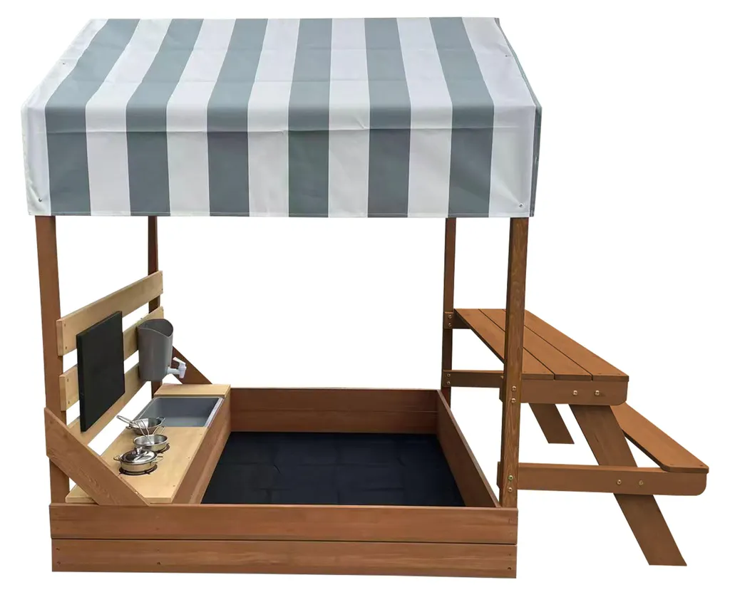 Bac à Sable Couvert avec Maisonnette pour Protéger le Jeu des Intempéries - 7