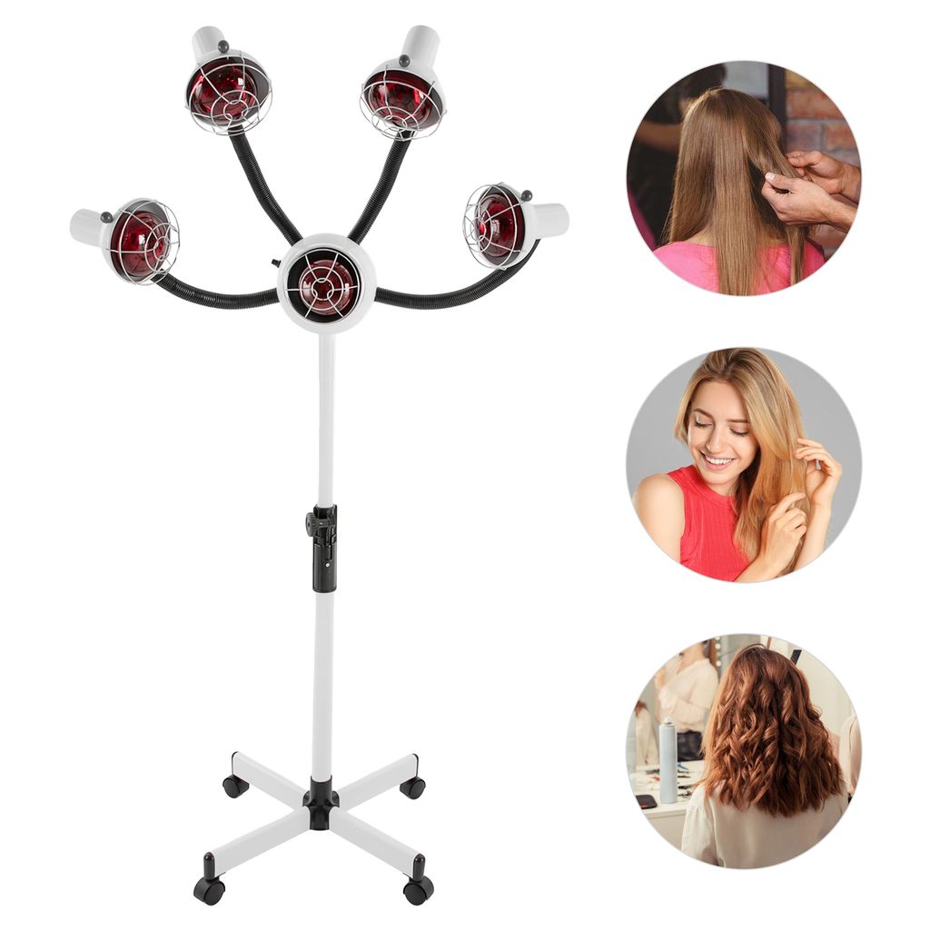 5-Kopf-Infrarot-Wärmelampe, Höhenverstellung Styling Dauerwelle Trockner, Salon Wärme Lampe Kopf Lampe