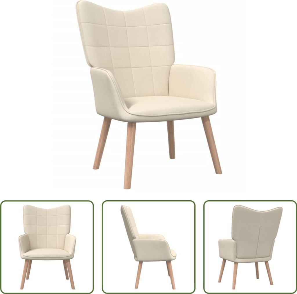 The Living Store Relaxsessel Creme Stoff