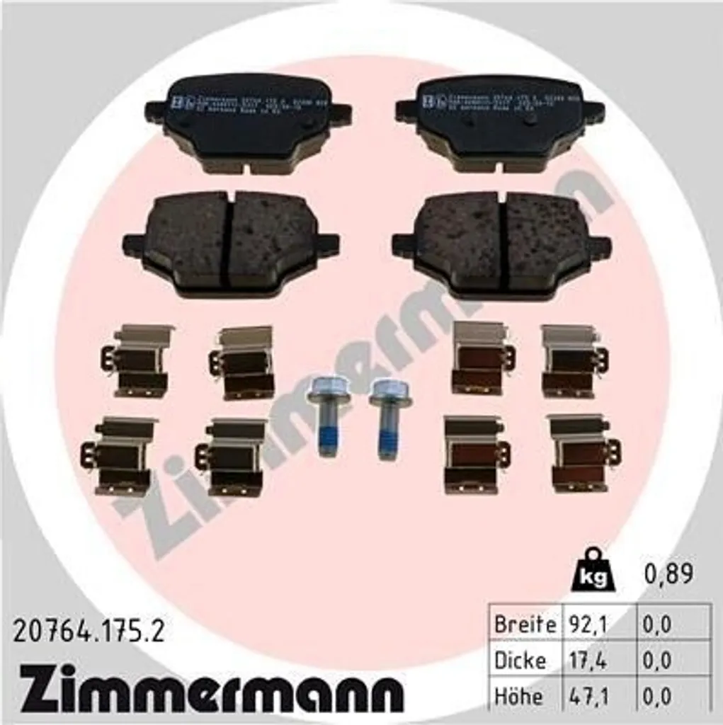 Plaquettes de frein Zimmermann haute endurance Berlingo et Combo K9