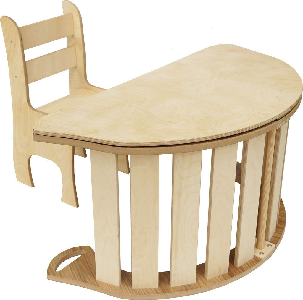 Skyline Kletterbogen Klettergerüste Kletterdreieck Baby Kletterwippe Holzbogen für Kinder Montessori Klappbar Tisch, mod.C, 98x46x49cm, Eichenimitat