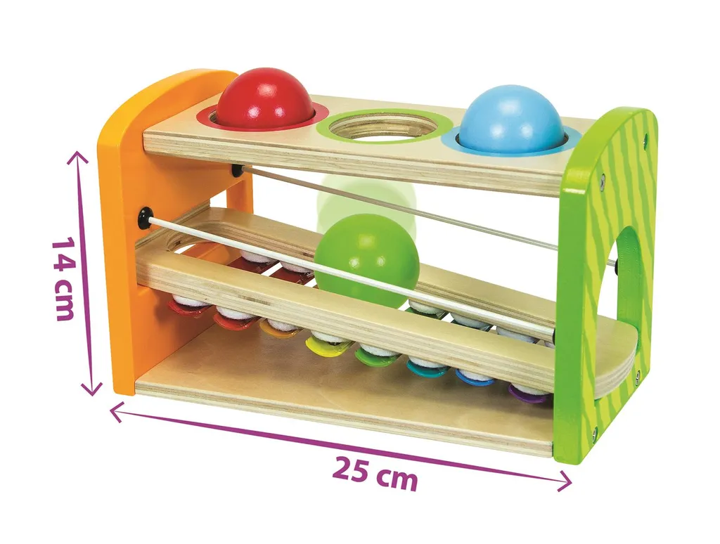 Banc à marteler avec xylophone intégré Eichhorn en bois multicolore - 2