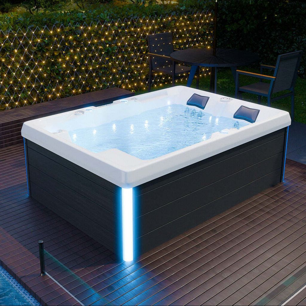XXL Luxus SPA LED Whirlpool SET 210x150 Outdoor-Indoor Pool Ozon NEU 2025