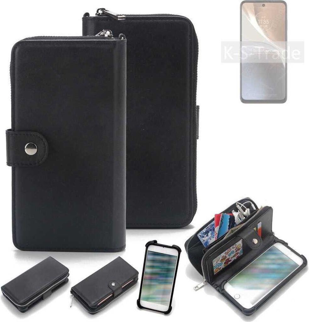 K-S-Trade 2in1 Handyhülle Schutzhülle kompatibel mit Motorola Moto G32 & Portemonnee Cover Handy Hülle Case Etui Geldbörse Wallet Bookstyle