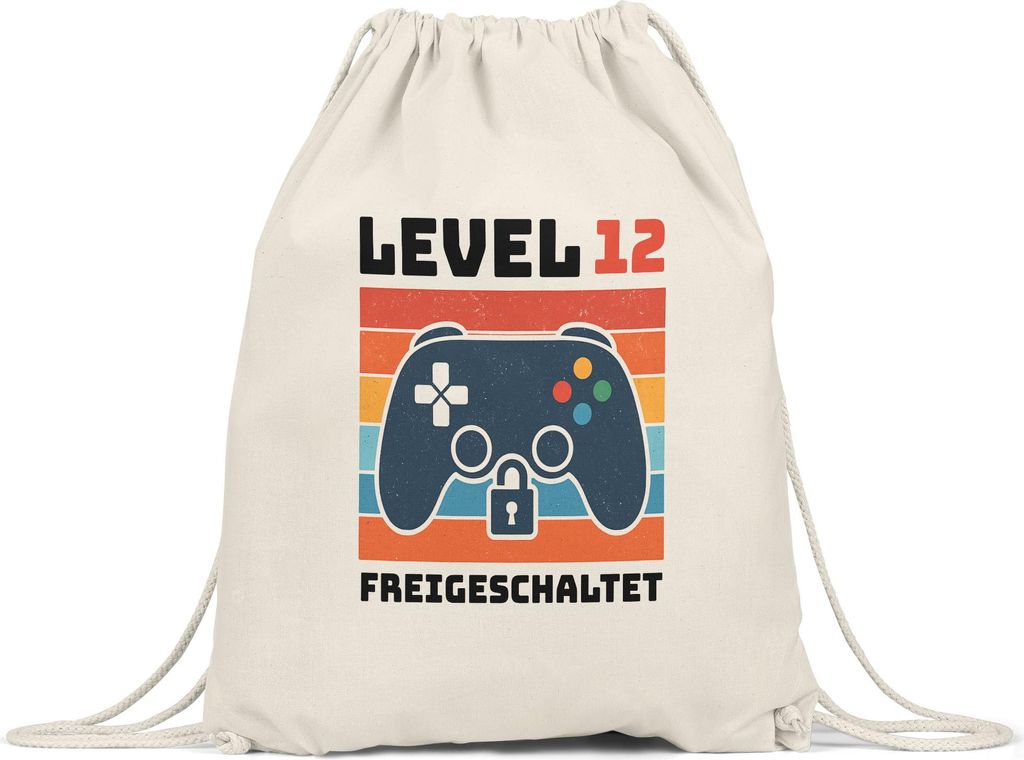 Level 12 freigeschaltet Turnbeutel – Retro Gaming Geburtstagsgeschenk für Kids