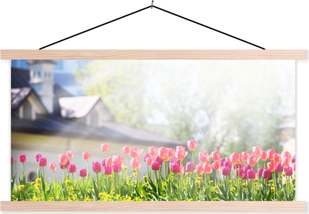 MuchoWow® Textilposter Tulpen - Farben - Frühling 60x30 cm Produktbild 