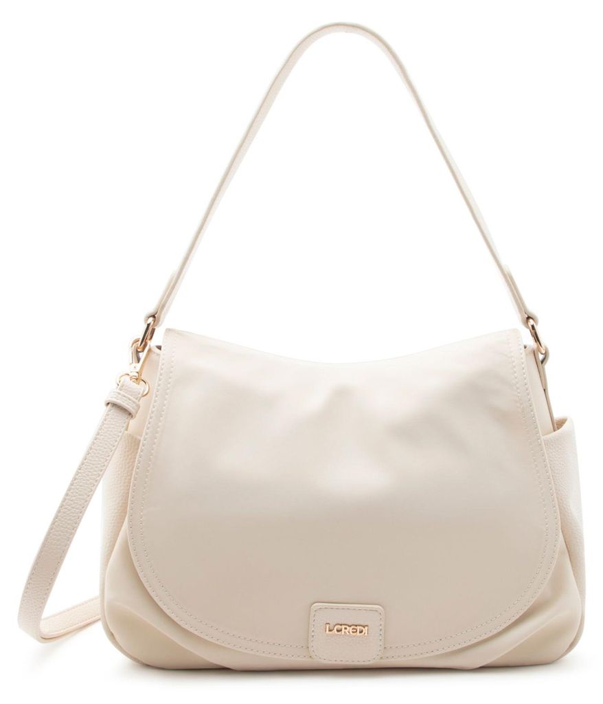 L.CREDI Schultertasche Umhängetasche Sadma Flapbag Sand creme