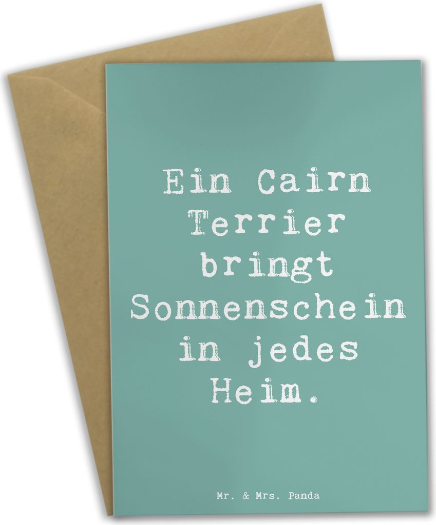 Mr. & Mrs. Panda Glückwunschkarte Spruch Cairn Terrier Glück - Meeresbrise - Geschenk, wetterfestes Fell, genesungskarte, osterkarte, hochzeitska...