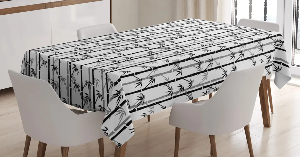 Tovaglia Rettangolare ABAKUHAUS 140x200 Antimacchia Bambù Grigio