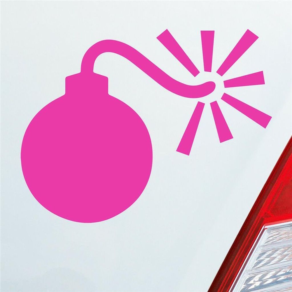 Auto Aufkleber Bombe Explosion Laut Speed Fast 12x9 cm Pink Sticker Heckscheibenaufkleber