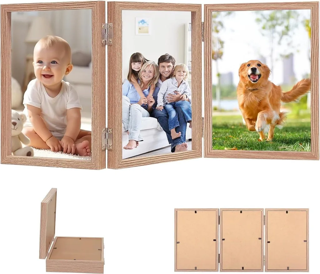 Allecto Premium Cadre Photo pour 3 Photos 10x15 cm en Bois Naturel