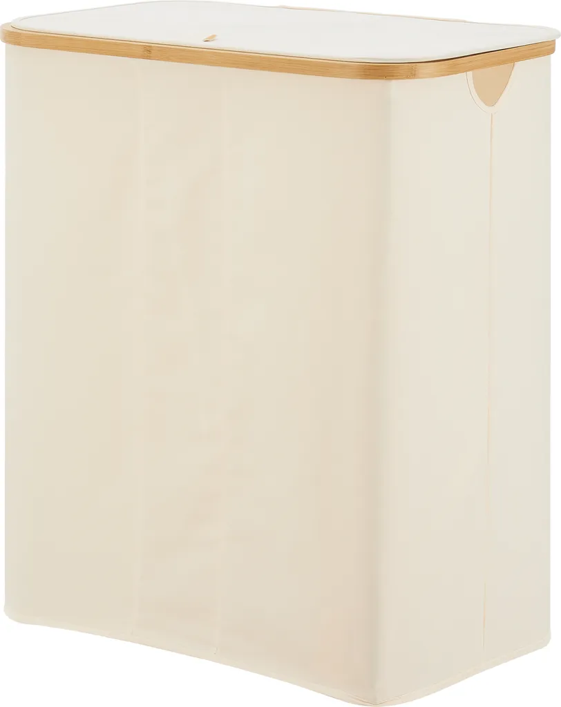 Panier à linge 140L Rusko beige haute capacité pour famille nombreuse