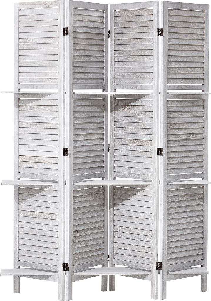 SucceBuy Holz-Raumteiler, 4-teiliger faltbarer Sichtschutz aus Holz, 66,9 Zoll hoher Raumteiler mit Lamellen, tragbarer Dekorationsschirm, zur Raum...