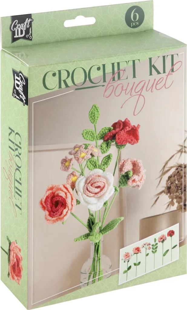 Bouquet Rose Crochet CR1736 41190: Home Decor di Design Artigianale