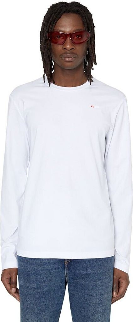 Diesel Diegor Microdiv Langarm-t-shirt Weiß S Mann Weiß S