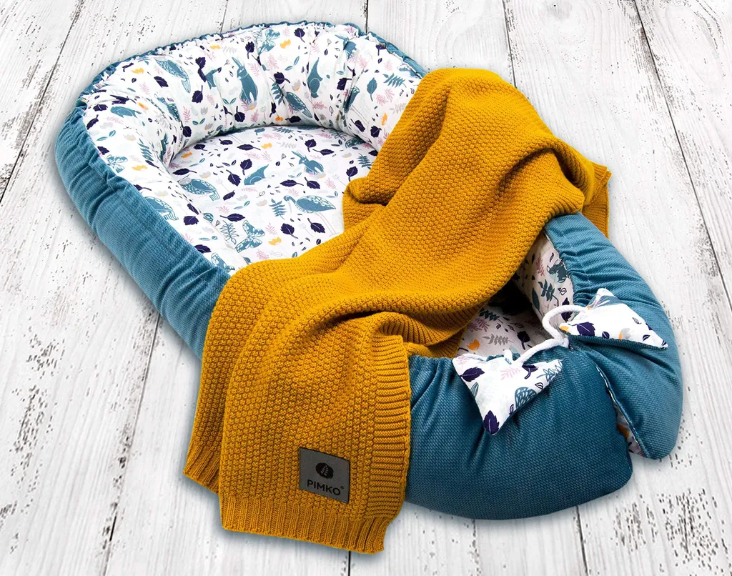 Cocon Bébé Réversible 2 Faces Velvet avec Couverture et Oreiller Épicéa - 6