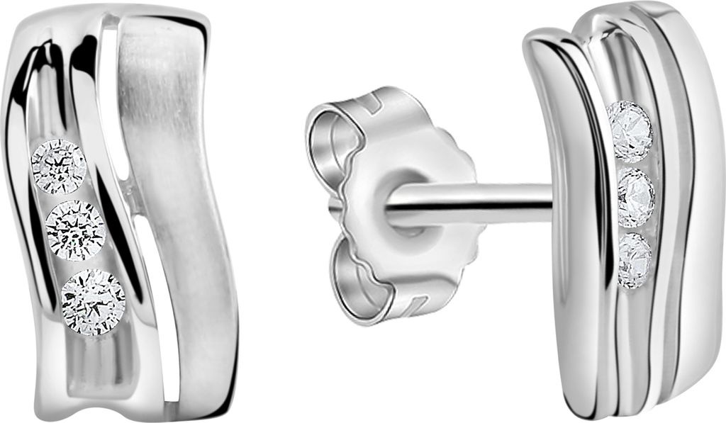 Zeeme Basic Ohrstecker 925/- Sterling Silber 1,0cm weiß Produktbild 