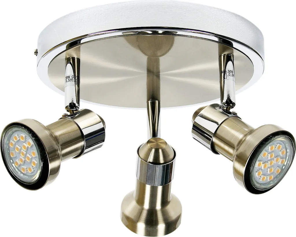 Plafonnier Métallique Argenté ARKON 3x50W GU10 pour Intérieur Moderne
