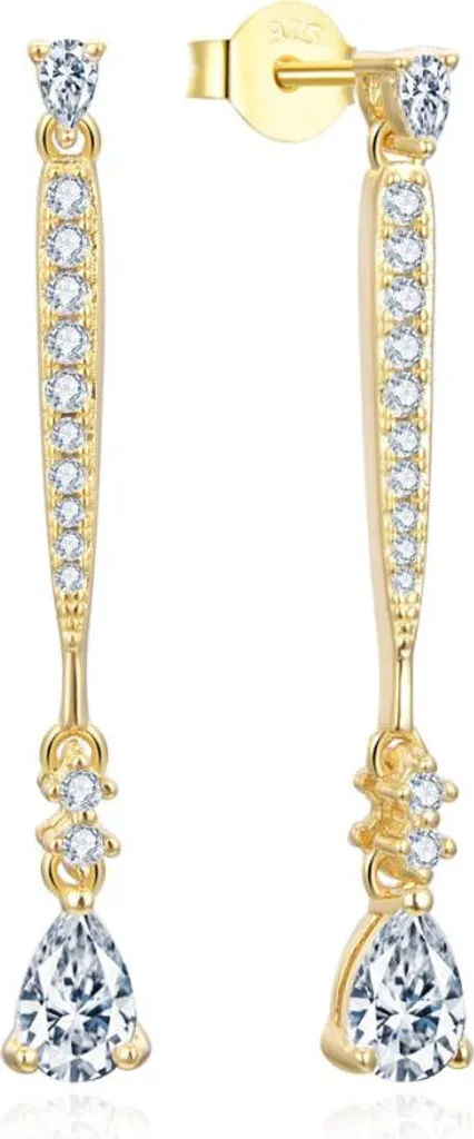Boucles d'oreilles pendantes plaquées or AGUP3300W-GOLD chic
