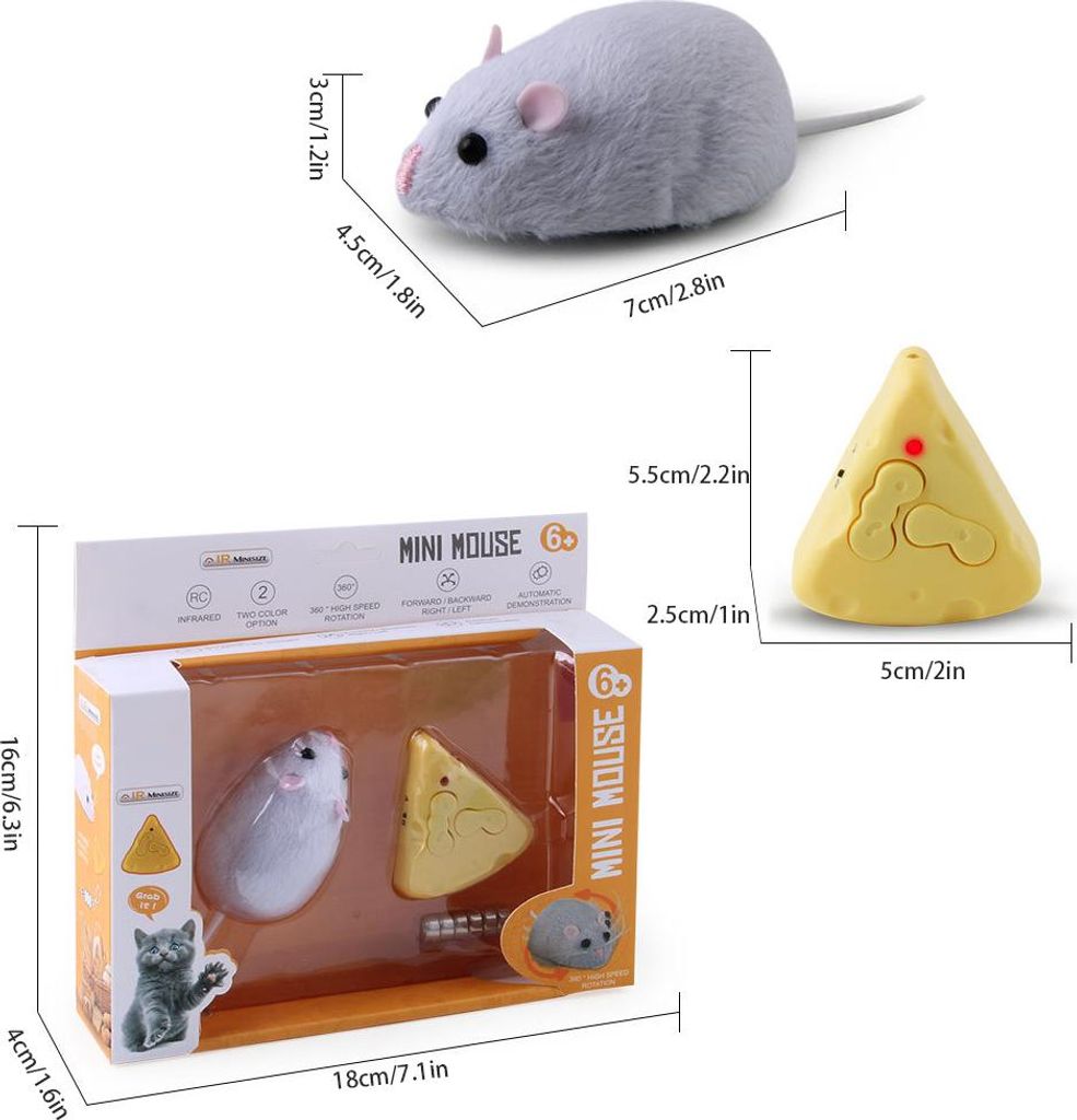 Maus Plüschtier Fernbedienung Katzenspielzeug Realistische Produktbild 