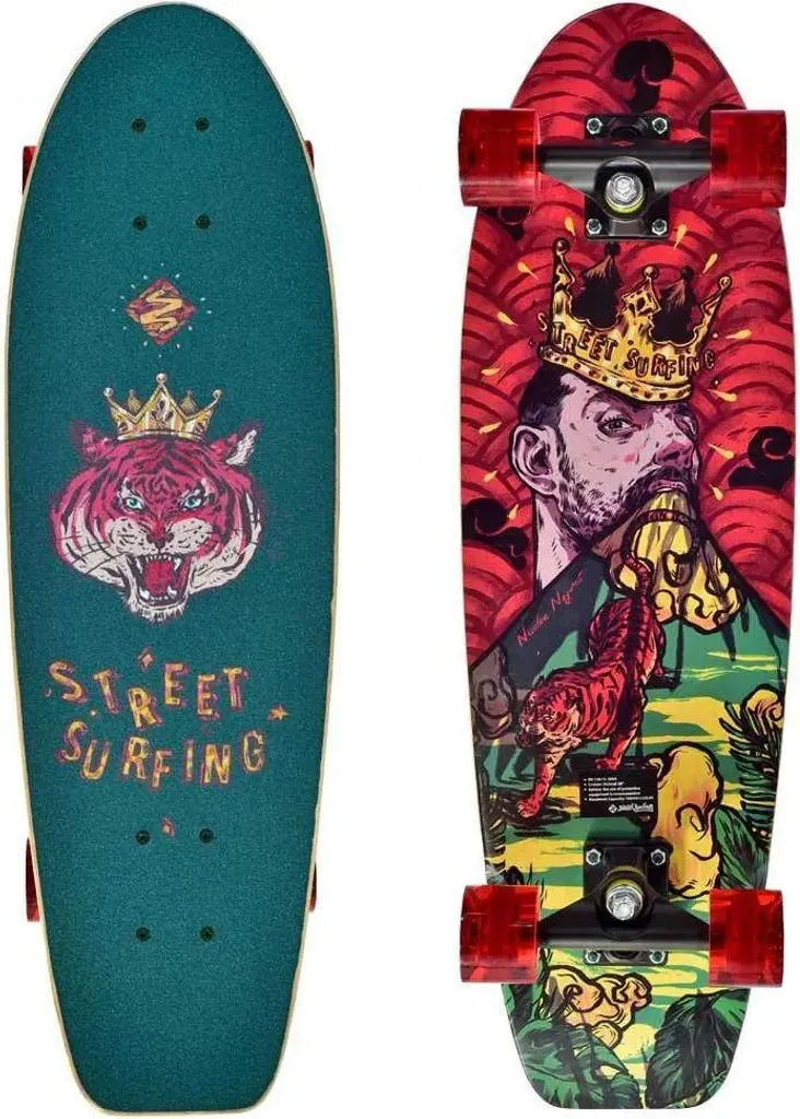 Cruiser Skateboard 28 pouces Street Surfing avec Kicktail Royal Tiger