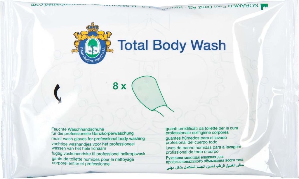 Noba Total Body Wash Feuchte Einmal-Waschhandschuhe ohne Alkohol (10 x 8 = 80 Tücher)