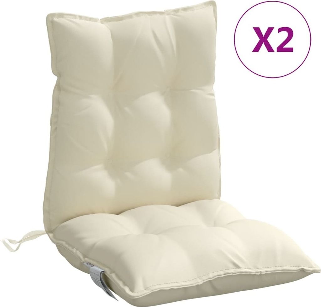vidaXL Niedriglehner-Auflagen 2 Stk. Creme Oxford-Gewebe Produktbild 