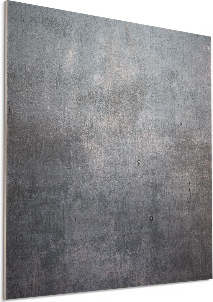 DEQORI Holzbild 50x50 cm 'Raue Metalloberfläche' Bild auf Holz Wandbild Kunstdruck