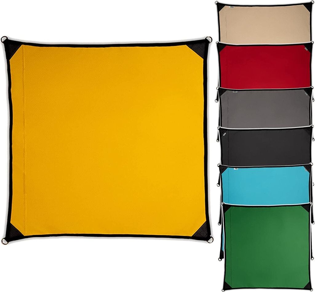 freigarten.de Sonnensegel Wasserdicht Sonnenschutz 100% Schutz Quadrat 3x3 Gelb