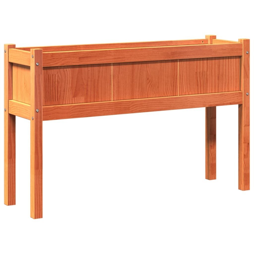 vidaXL Pflanzkübel mit Beinen Wachsbraun 110x31x70cm Massivholz Kiefer