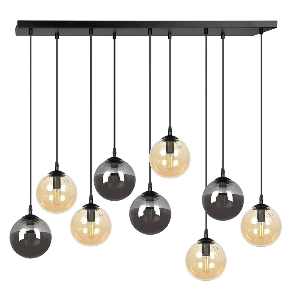 Suspension Plafonnier Multi-bras Cosmo 9 Noir et Or pour Salon - 13