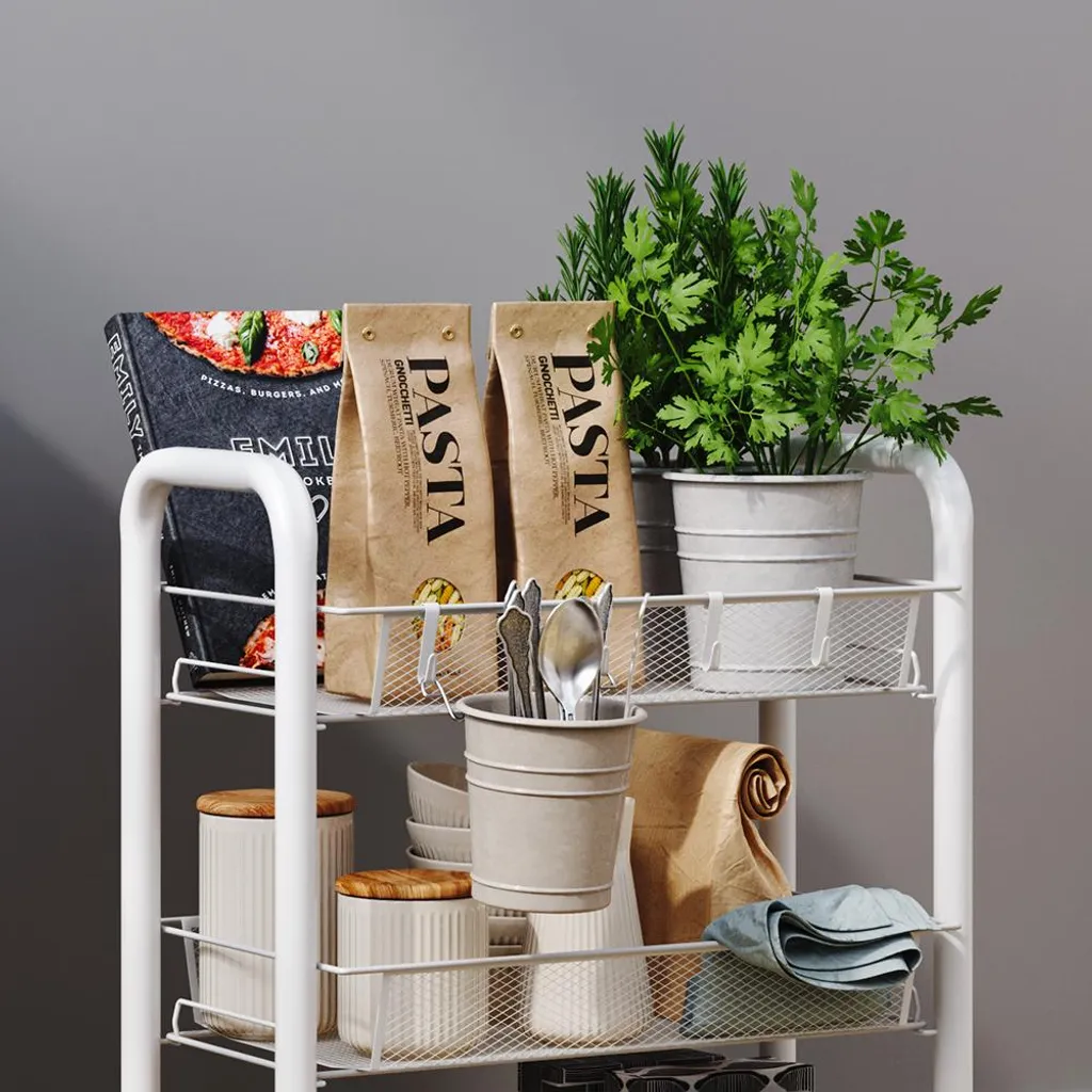 Petit meuble de rangement 3 compartiments Vicco Tarro 45x64cm Blanc - 4