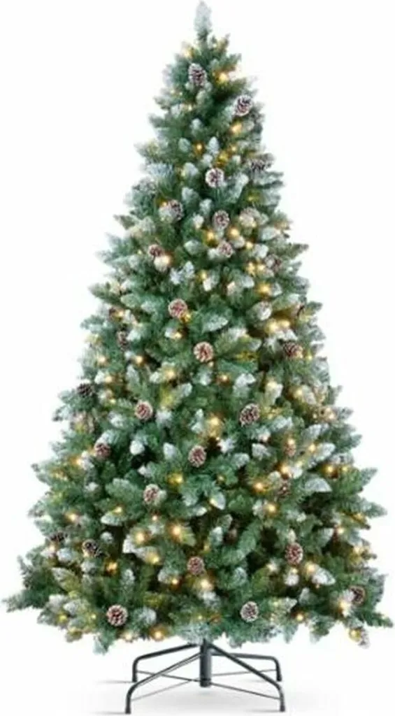 Grand Sapin de Noël 180cm en Polyéthylène Haute Qualité avec Pied Métal