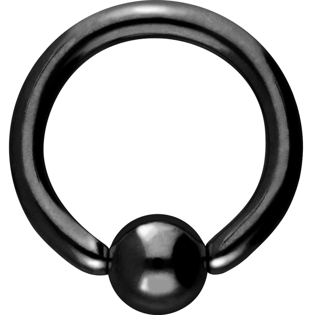 Chirurgenstahl O-Ring KUGEL - biegbar Schwarz Innendurchmesser: 6mm + Stabstärke: 1,2mm