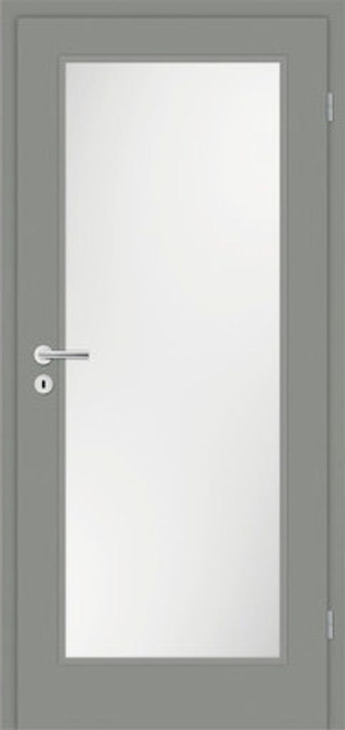 Pertura Zimmertür Mila 01 edelgrau lackiert 73,5x198,5 cm Rechts mit Lichtausschnitt HL (ohne Glas)