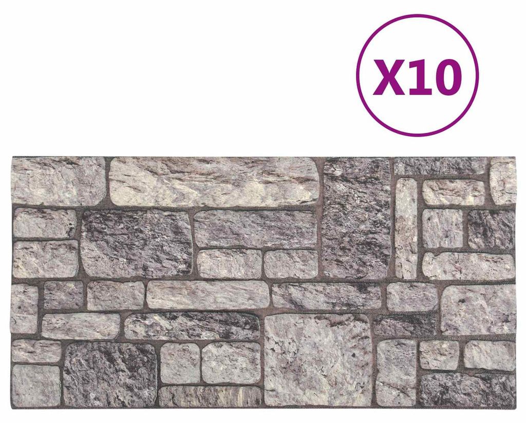 vidaXL Wandpaneele 10 pcs Grau und Weiß 100 x 50 cm EPS-Schaum