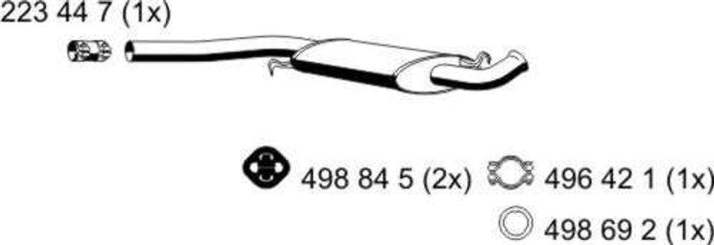 ERNST 204026 Mittelschalldämpfer Schalldämpfer für AUDI 100 Limousine (4A2, C4) A6 Avant (4A5, C4) A6 Limousine (4A2, C4) 100 Avant (4A5, C4)