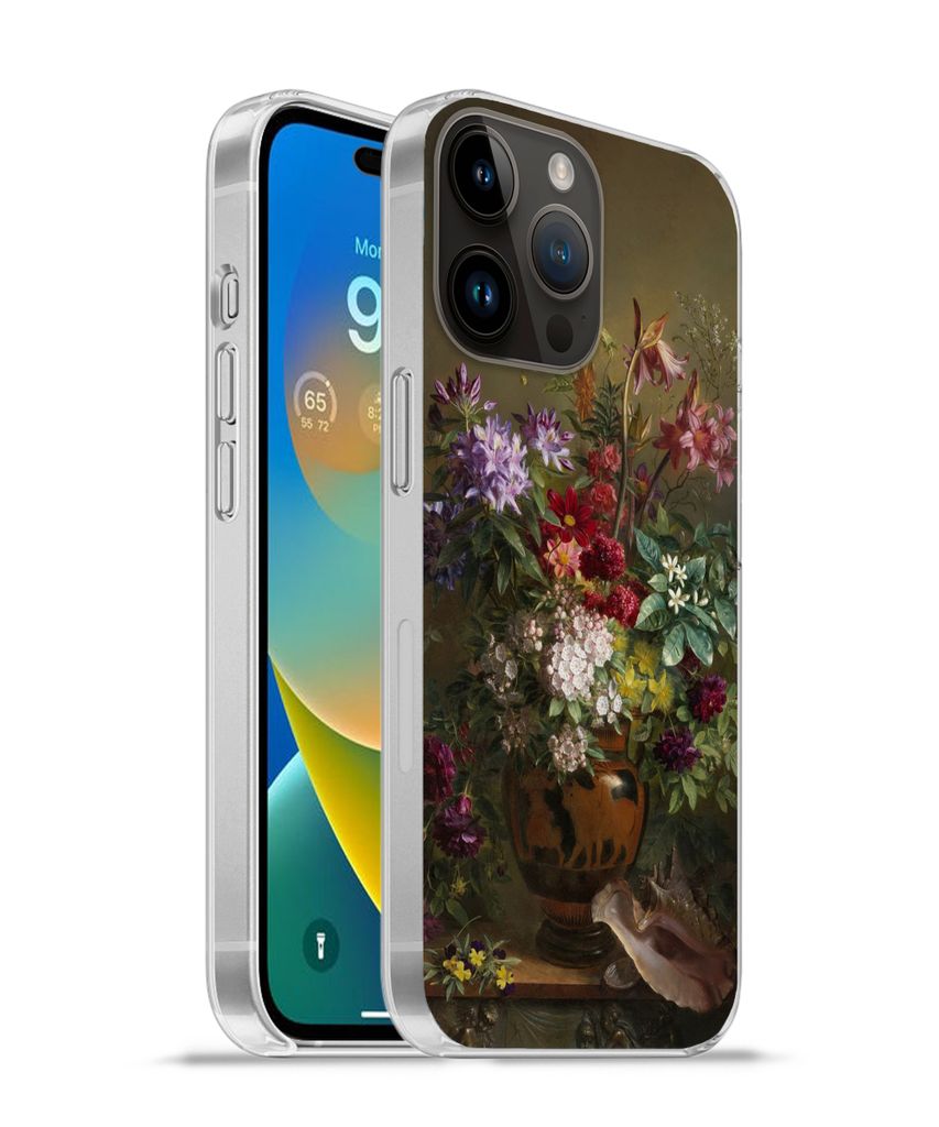 MuchoWow Handyhülle Schutzhülle Hülle für Apple iPhone 14 Pro Max Stilleben mit Blumen in einer griechischen Vase - Alte Meister - Kunst Sili...