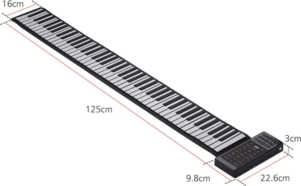 Piano électrique rechargeable 88 touches en silicone avec fonction BT