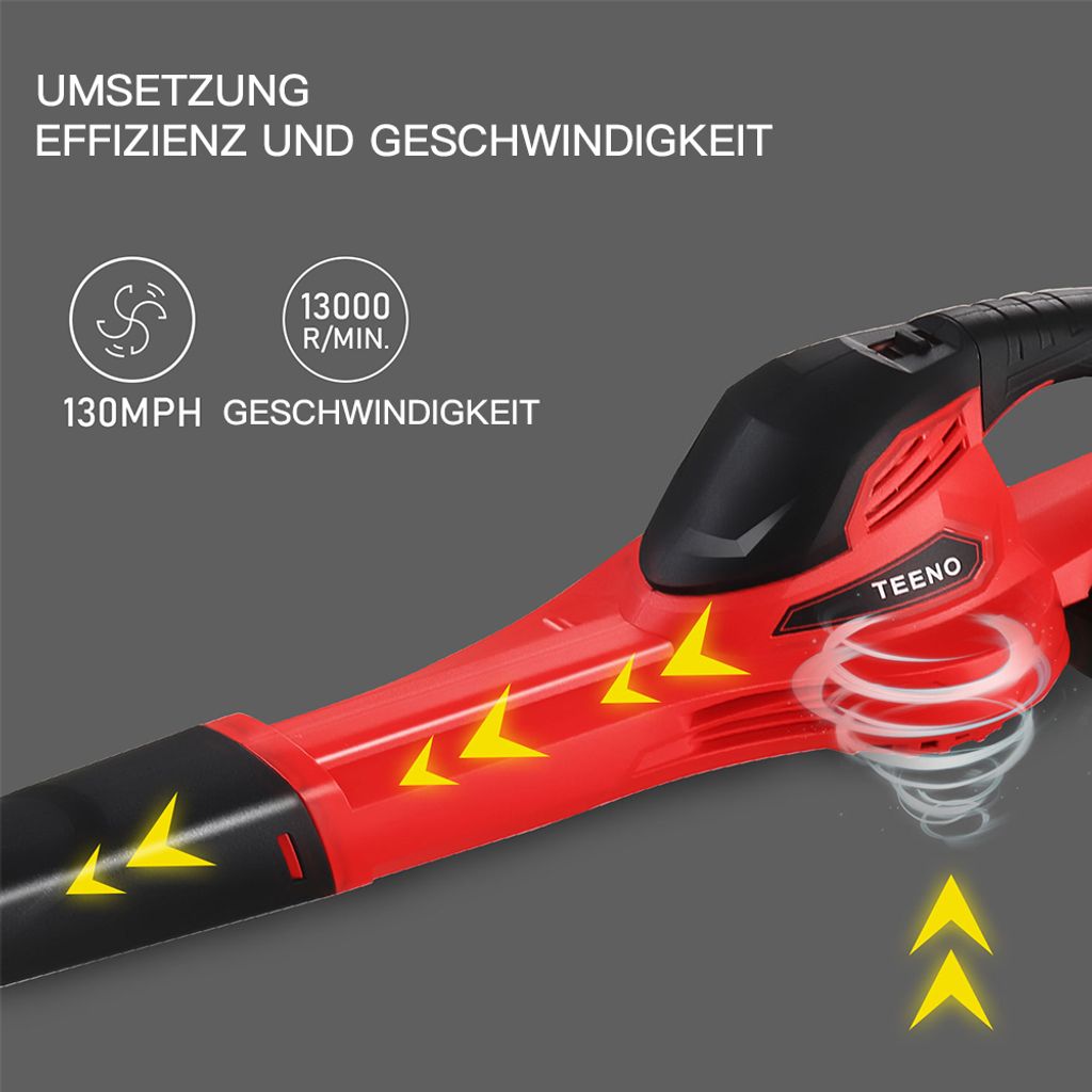 TEENO 20V Akku-Laubbläser mit 3Ah Akku und Ladegerät, 288 Produktbild 3