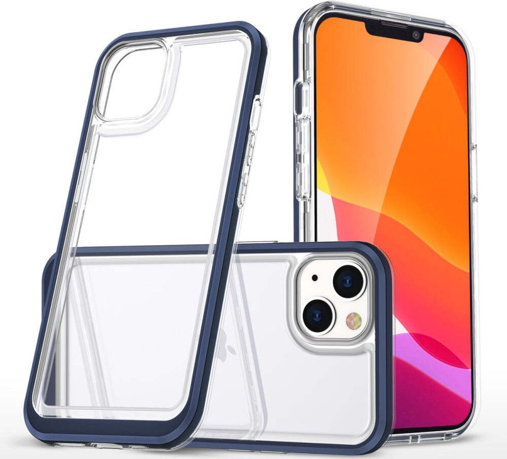 Průhledný kryt Etui s rámečkem pro Iphone 13 Mini Blue Obrázek produktu 