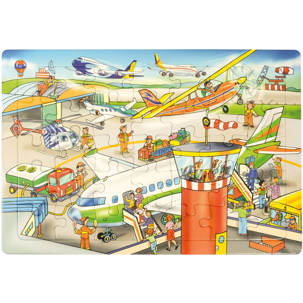 Puzzle Aéroport 35 Pièces : Apprendre en S'amusant sans Écran Facile