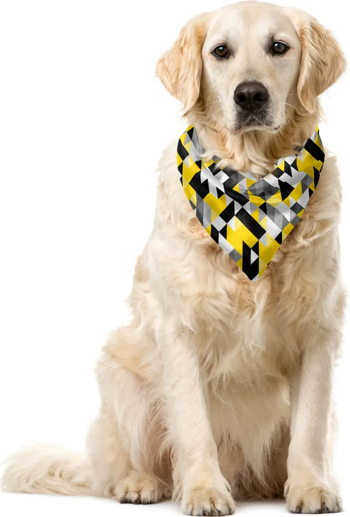 Bandana Cane ABAKUHAUS 40x40 cm Gialla e Nera | Stile Urban Pet Fashion